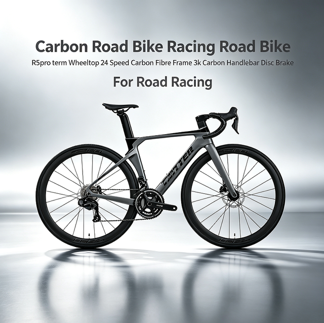 Carbon Road Bike Racing Road Bike R5pro Term Wheeltop 24 Speed Carbon Fibre Frame 3k Carbon Handlebar Disc Brake for Road Racing