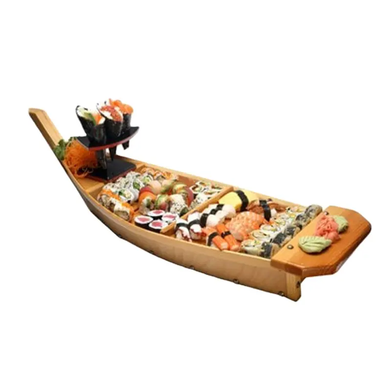 Newell hot-bán nhà hàng bằng gỗ thuyền phục vụ khay hình kích thước tùy chỉnh trang trí tự nhiên Sushi thuyền để bán