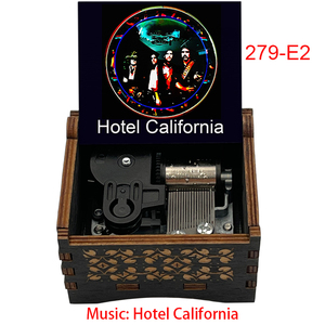 Caja de Música Vintage de Madera Estilo Hotel California, Melodía de Banda Famosa, 18 Notas, Movimiento Manual/De Cuerda, Regalos Especiales - Product Image 4