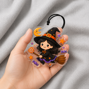 Cartoon Halloween <b>Acrylic</b> Car Hanging Decor Ghost Witch Pumpkin Moon Star Pattern Holiday Automobile Rearview <b>Mirror</b> Accessory - Product Image 4
