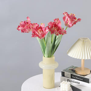 Fiore Artificiale Tulipano Pappagallo Singolo con Texture Stampata in 3D, Bouquet Idratante per Progetti di <span class=keywords><strong>Giardinaggio</strong></span> - Product Image 2