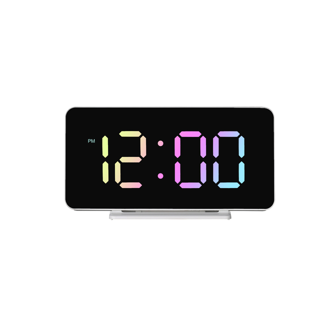 Super Thin USB Charging LED Digital Clock Silent 2 Alarms Snooze Battery Operated Modern Design Date Display Calendar for Desk