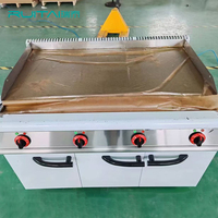 Plancha à gaz en acier inoxydable Ruitai Easy Clean - Gril à surface plate avec armoire de rangement et bac à graisse amovible pour restaurant