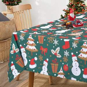Nappe rectangulaire en polyester à motifs floraux français pour décor de banquet et de Thanksgiving de Noël pour hôtels - Product Image 4