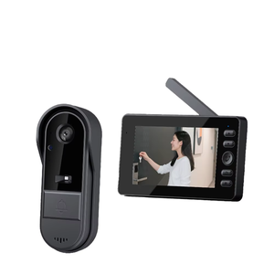 กริ่งประตูอัจฉริยะระบบเสียงสองทางพร้อมกล้องวิดีโอติดประตูขนาดเล็กมองเห็นในเวลากลางคืนด้วยอินฟราเรดกันน้ำกล้องโทรศัพท์ที่มีหน้าจอแสดงผล - Product Image 1