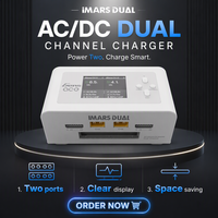 Chargeur intelligent double Gens Ace IMars AC 200W DC 300Wx2 15A 1-6S 2 canaux, système de chargeur d'équilibrage RC, kit d'accessoires et de pièces