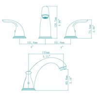 Robinet de lavabo de salle de bain en or brossé à 3 trous de 8 pouces avec ensemble de vidange
