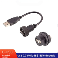 Connecteur circulaire étanche USB2.0 industriel IP67, prise d'extension mâle-femelle pour aviation, câble de soudure PCB, prise de carte