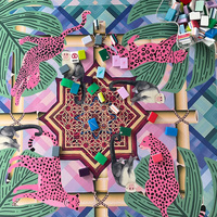 Tapis de Mahjong et de Poker Américain Luxueux, Moderne, Pliable, Antidérapant, Imperméable, Écologique, Réduction du Bruit pour les Réunions de Famille