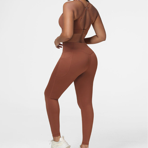 Women Yoga Exercise Set Matching Athletic <b>Top</b> <b>And</b> <b>Leggings</b> Comfortable Stretch Activewear Stretchable Fitness <b>Top</b> <b>And</b> <b>Leggings</b> - Product Image 2