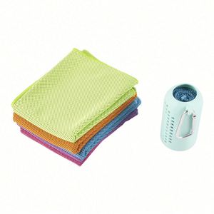 Serviette rafraîchissante en microfibre pour voyage, sport et gym, séchage rapide, écologique, avec étui en silicone, effet glace instantanée, design uni, style durable - Product Image 2