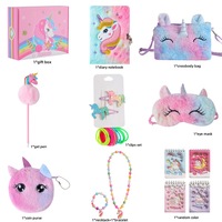 Coffret cadeau de Noël pour enfants, adorable carnet en peluche licorne pour filles