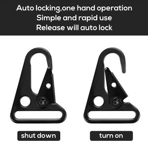 Thời trang phong cách mạnh mẽ 25mm màu đen móc chìa khóa clip móc Carabiner vật liệu hợp kim kim loại vòng chìa khóa móc cho vải - Product Image 4