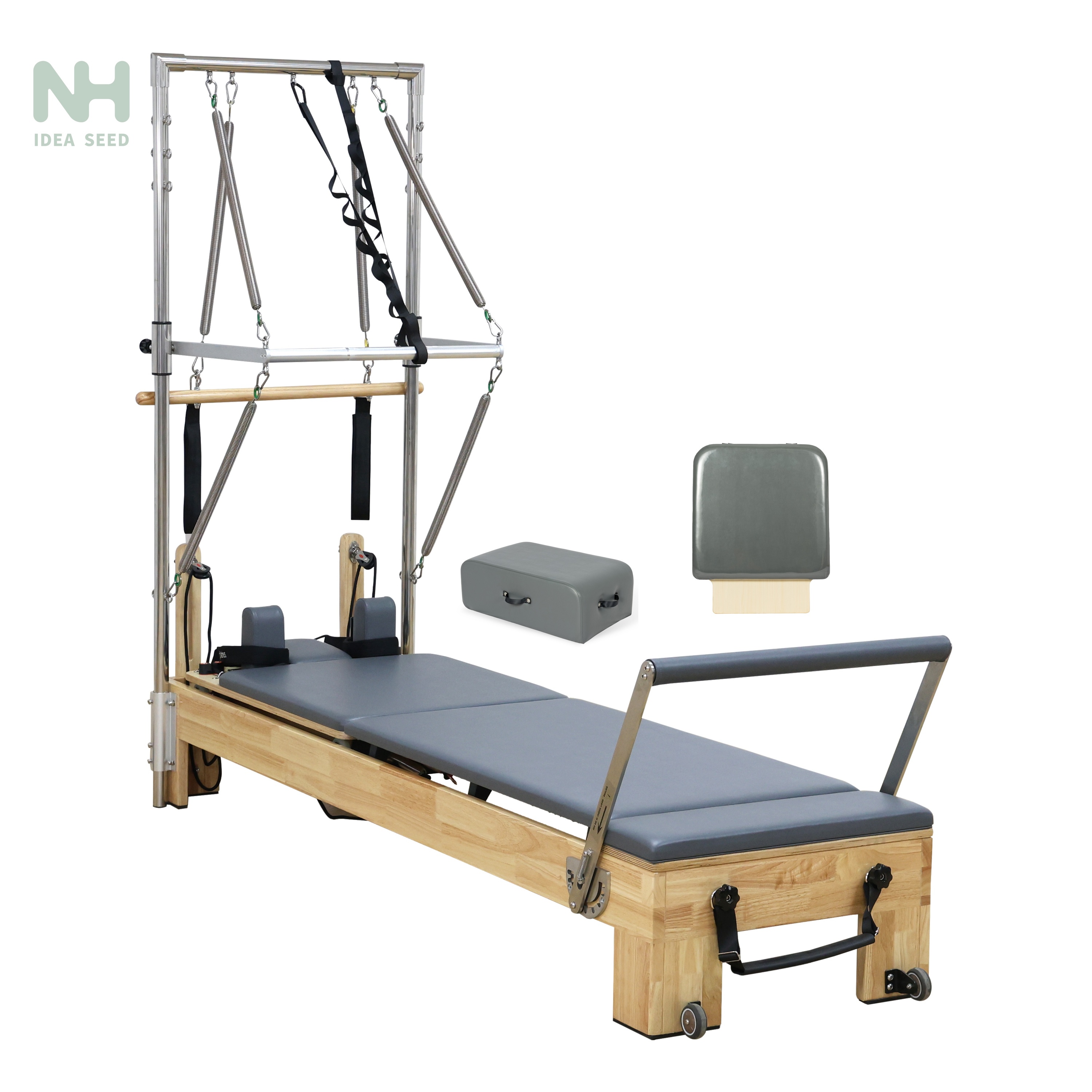 Reformer Pilates en chêne avec demi-tour