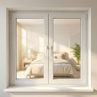 Fenêtre coulissante en vinyle de conception moderne, double vitrage, fenêtre UPVC, verre trempé, fenêtre coulissante en PVC pour bâtiment, fabriquée en Chine.
