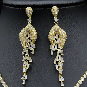Daihe Set-3533 Yellow Zirconium 18K Gold-plated Non-fading Customized Luxury Necklace Jewelry Saudi Arabia India Wedding Set