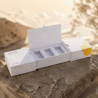 Boîte en carton blanc personnalisée pour ensemble cosmétique, boîte en papier rigide de qualité supérieure pour parfum avec doublure en éponge, finition mate, boîte cadeau
