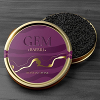 Boîte de conserve de caviar de luxe dorée 10g 30g 50g 100g 125g 250g, en fer blanc de qualité alimentaire, ronde, sous vide, pour caviar et thon