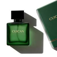 Flacon de parfum de luxe 30ml 50ml 100ml, flacon de parfum carré en verre, flacon vide avec couvercle noir et boîte cadeau