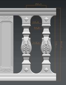 แม่พิมพ์ราวบันไดคอนกรีตรูปทรงดอกไม้แม่พิมพ์ราวบันไดสำหรับตกแต่งราวจับ - Product Image 2