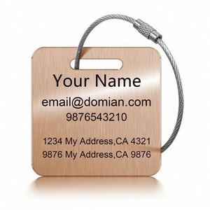 Custom Logo Luggage Tags Wholesale, Stainless Steel Label Tag with Strap, Low MOQ for Hotel & Corporate <b>Gifts</b> - Product Image 4