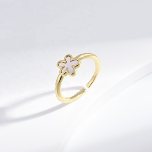 Bague empilable moderne en laiton plaqué or, bijoux fantaisie, petite bague ajustable en cuivre avec pierres précieuses, motif animal, pour femme, pas cher - Product Image 2