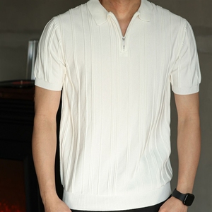 <span class=keywords><strong>เสื้อ</strong></span>โปโล<span class=keywords><strong>ผู้ชาย</strong></span> แขนสั้น ลายทาง เท่ห์ๆ สไตล์ใหม่รับซัมเมอร์ ผ้าถักยืดหยุ่นเล็กน้อย แมทช์ได้กับทุกชุด ทันสมัย - Product Image 4