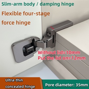 <b>Slim</b> 35mm Cup Hydraulic Soft Close Hinges 90 Opening Angle Cold Rolled Steel for Modern Bathroom Kitchen <b>Cabinets</b> Closet Doors - Product Image 2