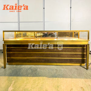 Vetrina Espositiva per Gioielleria di Alta Gamma Personalizzata all'Ingrosso Banco Rotondo in Vetro Oro Rosa Arredamento per Negozio di Gioielli - Product Image 6