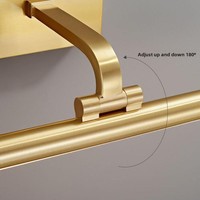 Éclairage LED pour miroir de salle de bain en cuivre, trois couleurs, commandé par bouton, tension universelle, lumière d'appoint pour miroir de maquillage et coiffeuse