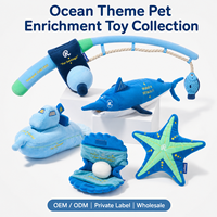 Ensemble d'enrichissement pour chien 5 pièces : Crinkle Squeak Hide & Seek |   Jouet interactif pour animaux de compagnie Ocean Snuffle en peluche avec couineur pour cachettes de friandises