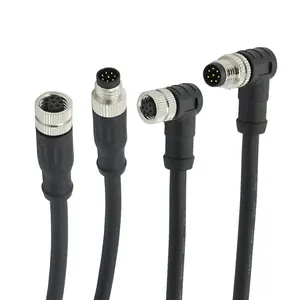 M8 connector A code male female 3 4 5 6 8 pin cable m8 IP67 waterproof sensor circular connector cable