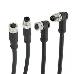 Conector M8 de un código macho y hembra, 3, 4, 5, 6, 8 pines, cable de conector circular con sensor resistente al agua, m8, IP67