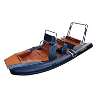 Bateau semi-rigide de luxe 20 pieds LUX-610 avec tubulure Hypalon et coque en aluminium en V profond, tender de yacht pour loisirs en haute mer