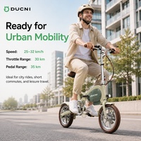 Bicicleta Eléctrica Plegable Compacta de Aluminio de 14 Pulgadas, Mini Bicicleta Eléctrica Plegable para Desplazamientos Urbanos
