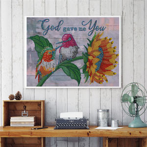 Peinture <span class=keywords><strong>diamant</strong></span> de forme spéciale DIY 5D, perceuse partielle, Kits de point de croix fleur oiseau motif <span class=keywords><strong>diamant</strong></span> <span class=keywords><strong>broderie</strong></span> cristal Arts artisanat - Product Image 2