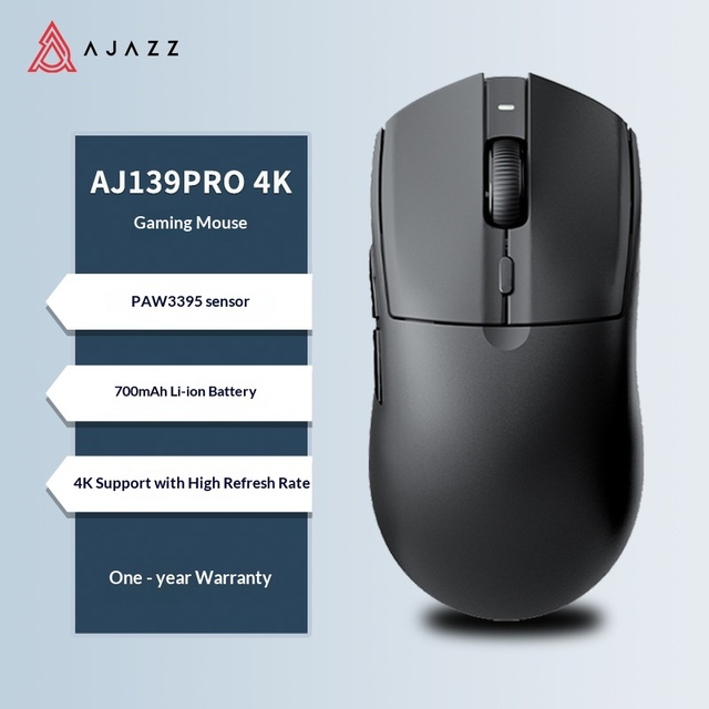AJAZZ AJ139pro 4k Edition USB Optical Wireless/Wired Dual-Mode Right-Handed Electric Competition Mouse 700mAh Lightweight Stock
