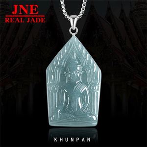 Pendentifs Traditionnels Homme et Femme <span class=keywords><strong>de</strong></span> l'Asie du Sud-Est, <span class=keywords><strong>Thaïlande</strong></span>, <span class=keywords><strong>de</strong></span> la marque Po Kunping Buddha, en Émeraude Naturelle Type A Bleu Dragon d'Eau - Product Image 2