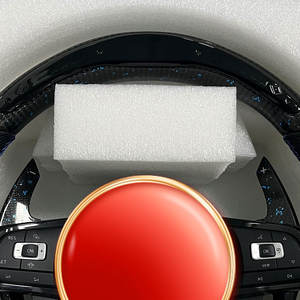 Volante de Fibra de Carbono Forjado Azul para Golf 7.5 <span class=keywords><strong>GTI</strong></span> MK7 <span class=keywords><strong>Polo</strong></span> GTS GTD <span class=keywords><strong>GTI</strong></span> Scirocco R Passat CC R-Line MK6 GLI Passat Jetta - Product Image 4