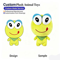 Peluche grenouille personnalisable en couleur, jouet en peluche doux avec détails faciaux adorables, cadeau de vacances, décoration intérieure, vente en gros