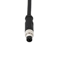 Connecteur d'aviation mâle KRONZ M12 à 3 broches avec câble blindé pré-assemblé de 10 m, droit, noir, assemblage PVC pour câblage industriel