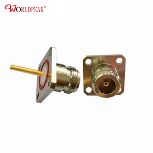 4-lỗ mặt bích Bảng điều chỉnh gắn kết khung gầm kết nối nkf RF Coax N nữ Jack <span class=keywords><strong>M3</strong></span> vít chủ đề 19.5 mét pin chiều dài Brass Vật liệu tiếp xúc - Product Image 2