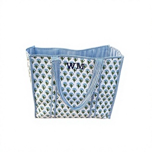 Floral Handprinted Large Quilted Women's Tote <b>Bags</b> Boho <b>Overnight</b> Weekender Beach Tote Eco-Friendly Shopping Grocery Travel <b>Bags</b> - Product Image 1