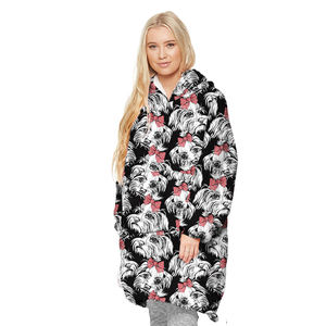 Usine personnalisée <span class=keywords><strong>Bull</strong></span> Terrier chien coloré imprimé surdimensionné portable géant à capuche couverture sweat adulte à capuche TV couverture - Product Image 2