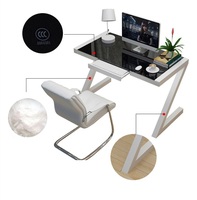 Bureau d'ordinateur de jeu moderne de haute qualité en forme de Z, grand bureau pour PC, table d'ordinateur pour la maison ou le bureau