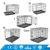 Niche Double porte en métal pliable pour chien, Cage robuste pour animaux domestiques