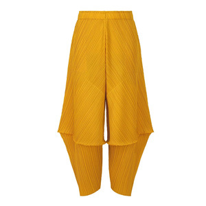 กางเกงฮาเร็มจีบพลีทสไตล์ลำลองประจำวัน PY 2026 ยี่ห้อ Miyake เอวยางยืด ระบายอากาศได้ดี เหมาะสำหรับฤดูร้อน ผลิตจากโพลีเอสเตอร์ 100% สำหรับผู้หญิง ขายส่ง - Product Image 4