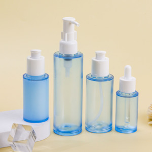 Bouteille de sérum compte-gouttes <span class=keywords><strong>bleu</strong></span> clair 30 ml <span class=keywords><strong>60</strong></span> ml Toner PETG <span class=keywords><strong>plastique</strong></span> emballage cosmétique de soins de la peau 120 ml 150 ml ensemble de bouteilles de lotion - Product Image 6