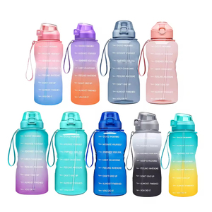 New Trend 32oz/1000ml BPA FREE Gradient Color Motivational Gym Fitness Sports <b>Plastic</b> Water Bottle with Time Marker - Product Image 5