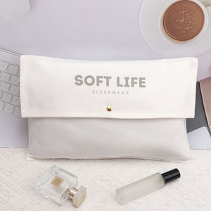 Customized Thick Cotton Dust Bag Muslin Cotton Canvas Gift Pouch With Flap Twill Cotton Envelope Pouch Button for Gift Packaging - Product Image 1